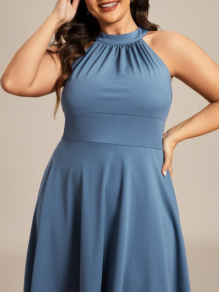 Women's Forest Green High-Low V-Neck Cocktail Dress