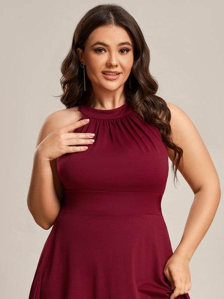 Women's Forest Green High-Low V-Neck Cocktail Dress