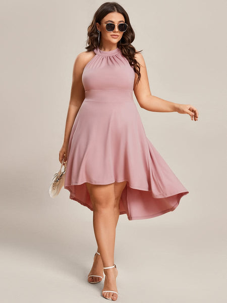 Women's Forest Green High-Low V-Neck Cocktail Dress