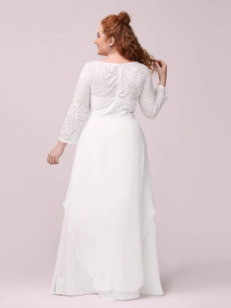 Elegant Long Sleeve Lace Mother Dress with Floral Details
