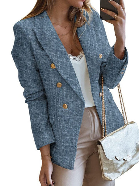 Corduroy Temperament Slim Solid Lapel Blazer