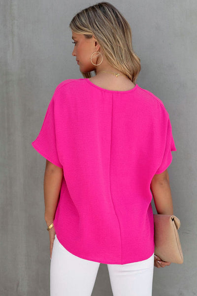 women's pink summer top made for easy styling and wardrobe coordination, with premium-like structure and finish. with practical styling and dependable