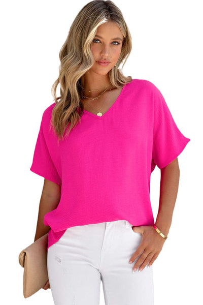 women's pink summer top made for easy styling and wardrobe coordination, with premium-like structure and finish. with practical styling and dependable