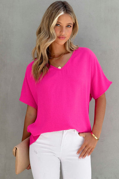 women's pink summer top made for easy styling and wardrobe coordination, with premium-like structure and finish. with practical styling and dependable