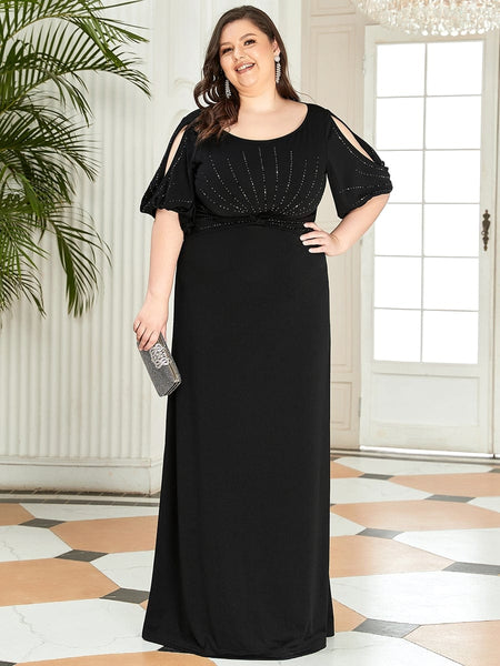 Elegant Plus Size Sparkling Bodycon Maxi Mermaid Evening Gown