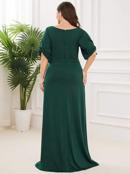 Elegant Plus Size Sparkling Bodycon Maxi Mermaid Evening Gown