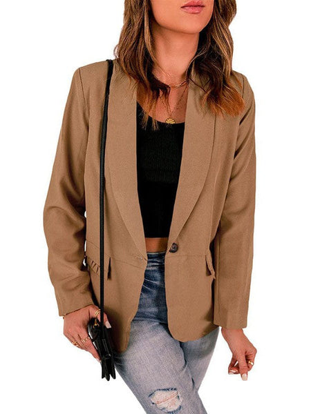 Elegant Pocket Pleated Suit Jacket For Stylish Women