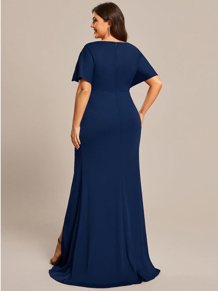 Elegant Sequin Embellished V-Neck Evening Gown
