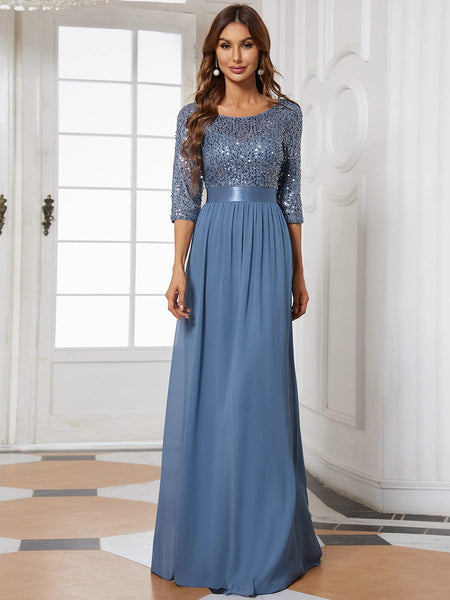 Floor-Length Sequin Evening Dress with practical styling and dependable silhouette control.