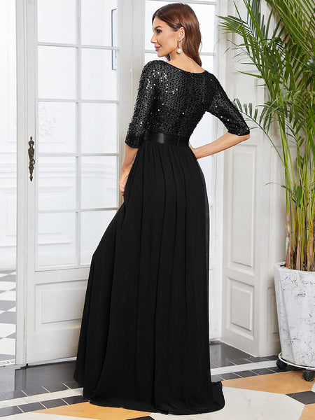 Floor-Length Sequin Evening Dress with practical styling and dependable silhouette control.