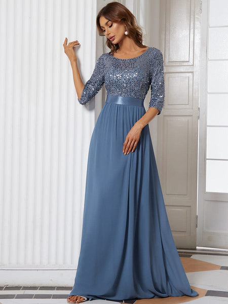 Floor-Length Sequin Evening Dress with practical styling and dependable silhouette control.