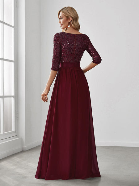 Floor-Length Sequin Evening Dress with practical styling and dependable silhouette control.