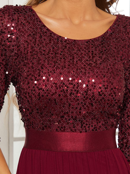 Floor-Length Sequin Evening Dress with practical styling and dependable silhouette control.