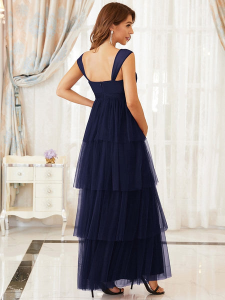 Elegant Sleeveless Maternity Dress with Ruffle Detail