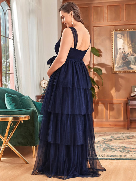 Elegant Sleeveless Maternity Dress with Ruffle Detail