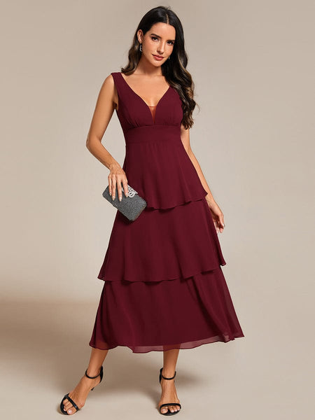 Women's Tiered Ruffle Wedding Guest Dress in Blouses & Shirts