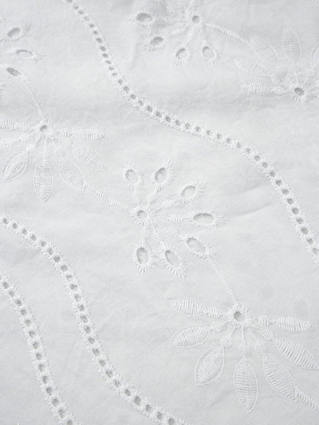 Elegant White Embroidered V-Neck Tank Top with Knotted Straps