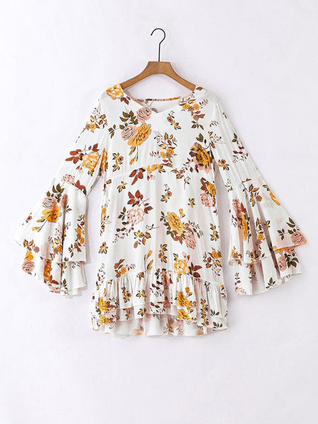 Leopard Print Lace Up Long Sleeve Dress