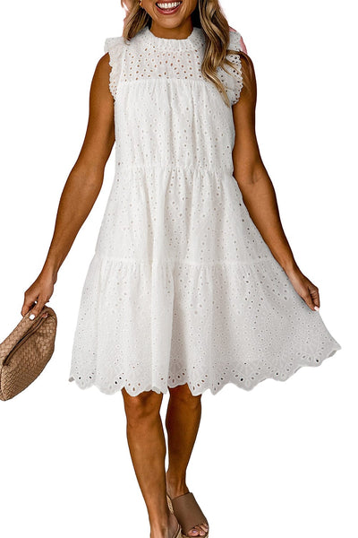 Women's Sleeveless Cotton Linen Midi Dress for Women