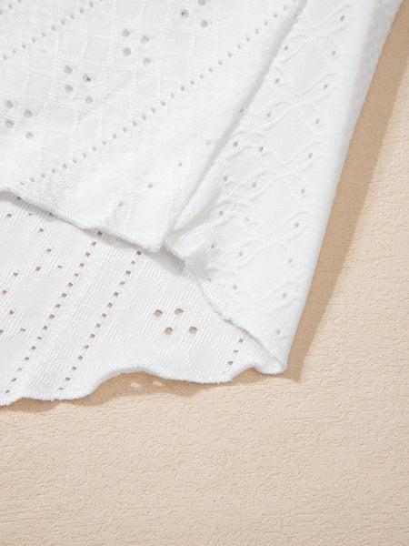 Elegant White Lace Crochet V Neck Sleeveless Tank Top