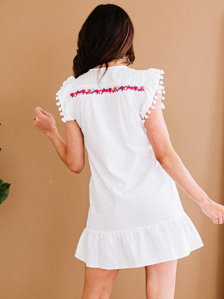 Women's Shift Mini Dress Women's Ethnic Short Sleeve Floral Print Summer Dress