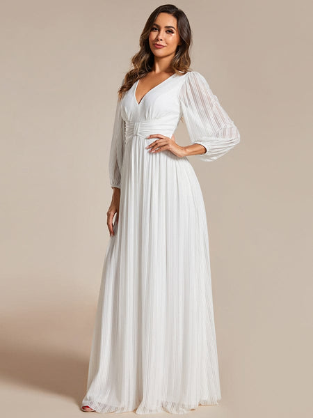 Women's Midnight Black Metallic A-Line Gown with Lantern Sleeves