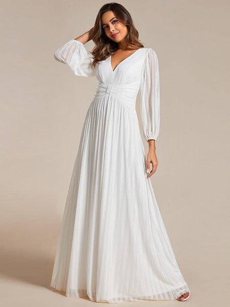 Women's Midnight Black Metallic A-Line Gown with Lantern Sleeves