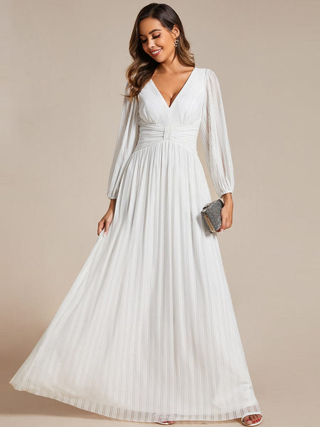 Women's Midnight Black Metallic A-Line Gown with Lantern Sleeves