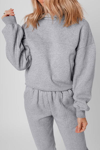 Women's Heather Gray Seam-Detail Hoodie and Joggers Set with practical styling and dependable silhouette control.
