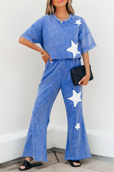 Stylish Women's Blue Pants Set - Versatile Casual or Office Outfit with Comfortable Fit and Modern Design