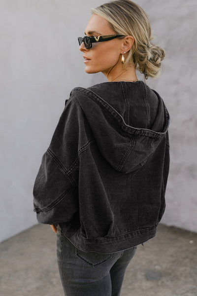 Chic Black Denim Jacket for Women - Stylish Cut for Casual Everyday Outfits and Effortless Fashion Statements