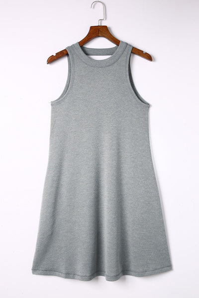 Versatile Solid Color Casual Mini Dress