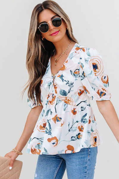 Pastel Chic Women's Babydoll Blouse - Flowy Casual Top for Versatile Dressy Occasions and Everyday Wear