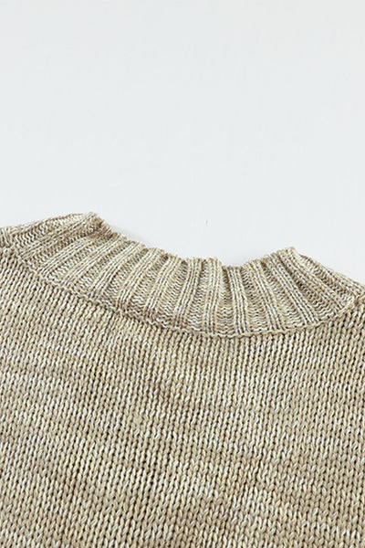 Chic Women's Cozy Gray V-Neck Drop Shoulder Sweater - Stylish Knit Top for Effortless Casual Fashion