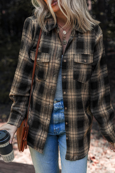 Soft Taupe Oversized Women's Brushed Shacket for Cozy Casual Layering - Perfect for Chic Everyday Style