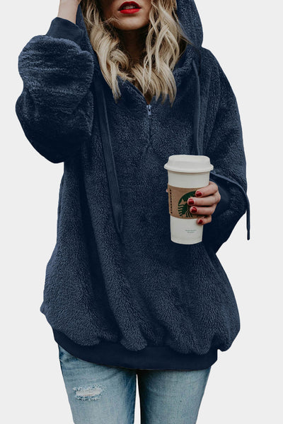 Soft Pink Fleece Hoodie for Women - Relaxed Fit and Cozy Style for Chilly Days and Casual Outings