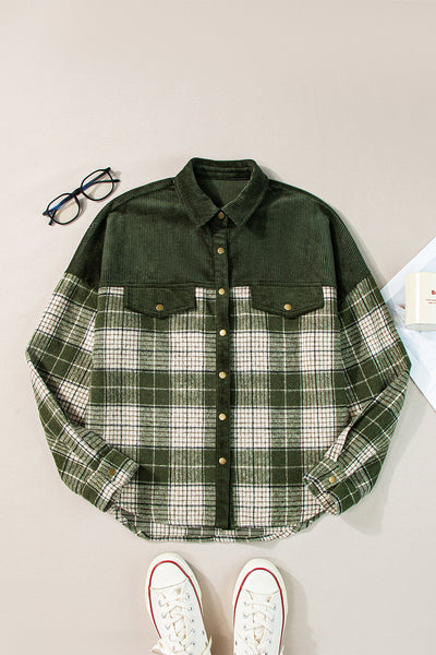 Plaid Zip-Up Hooded Coat with Pockets