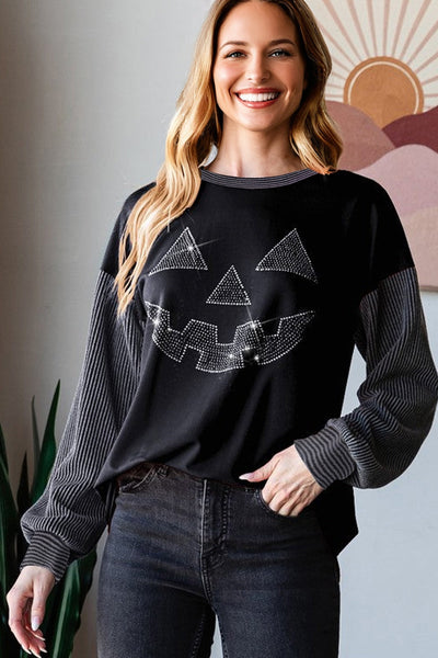 Women's Black Halloween Graphic Tee - Spooky Style, Casual Fit, Perfect for Parties and Trick-or-Treating