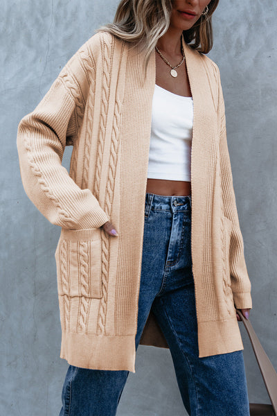 Soft Cream Oversized Chunky Knit Cardigan for Women  Cozy Layering Essential for Fall Fashion & Casual Outfits