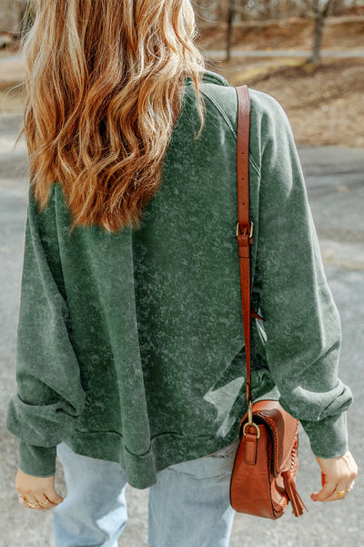 Trendy Women's Green Vintage Washed Shacket with Flap Pockets for Casual Layering and Effortless Style