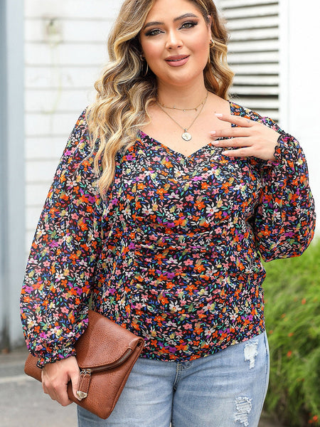 Plus Size Casual Blouse, Women's Plus Solid Half Sleeve Turn Down Collar Tunic Top