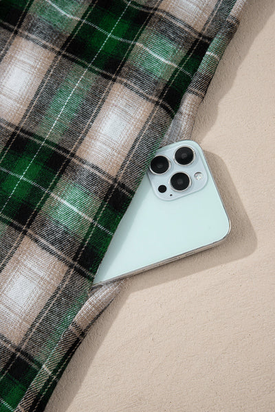 Women's Stylish Green Plaid Hooded Shacket with Chest Pocket - Perfect Casual Layer for Fall and Winter Fashion