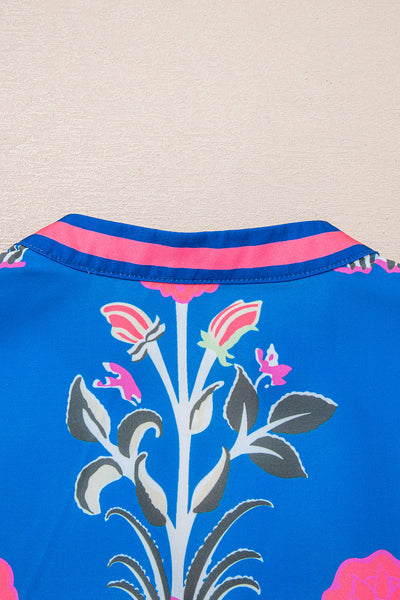 Vibrant Floral Blouse for Women - Lightweight & Comfortable Spring/Summer Top with Elegant Style and Bright Colors