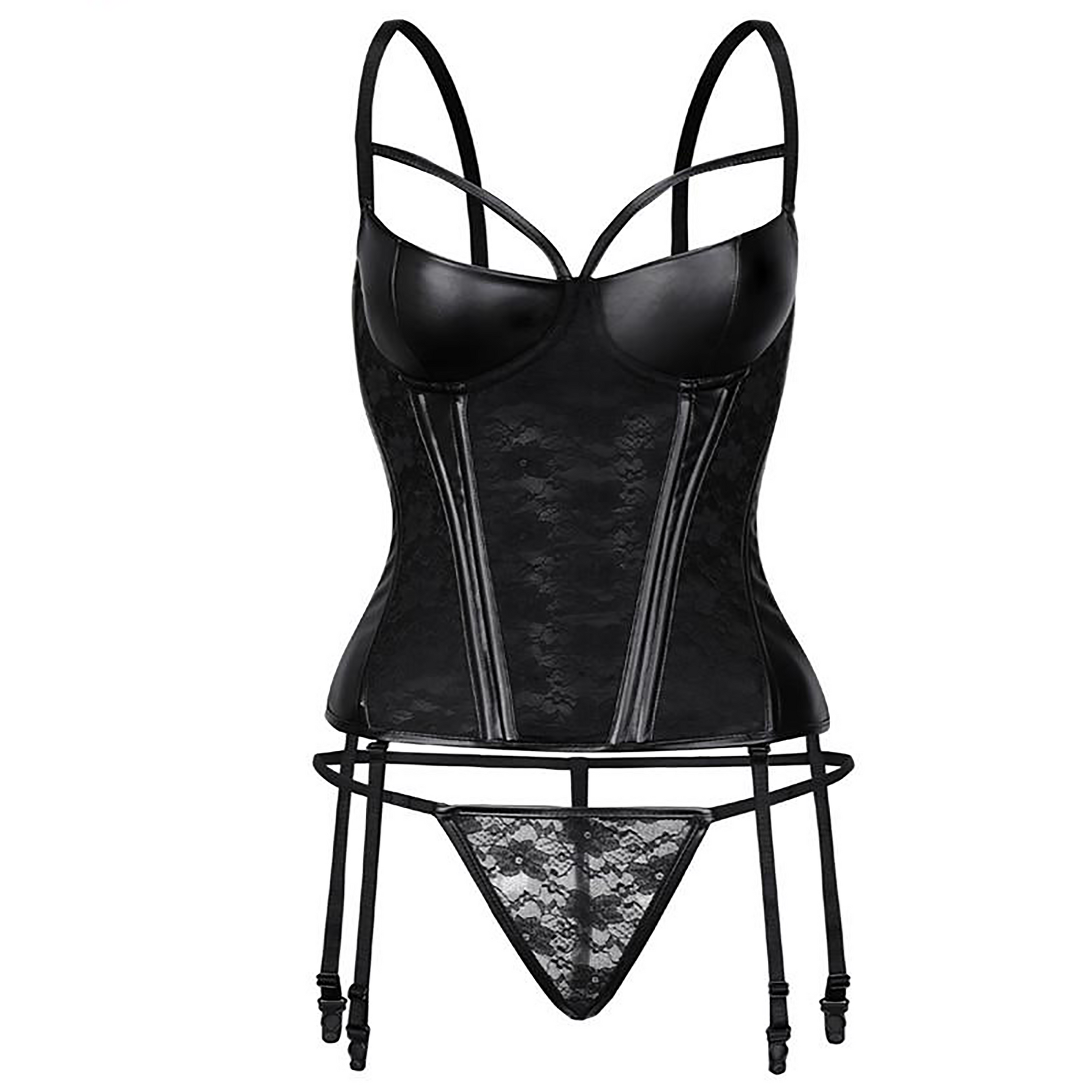 Leather Lace Corset Lingerie