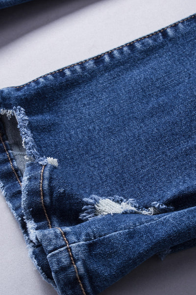 Women's High-Waisted Distressed Bootcut Flare Jeans