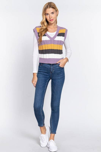 Sunset Stripes Knit Vest