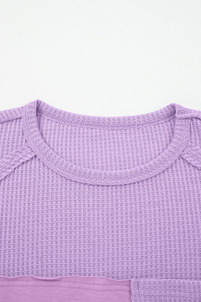 Soft Beige Women's Cozy Thermal Knit Long Sleeve Top - Casual Fit for All-Season Comfort and Effortless Style