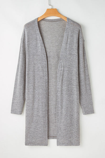 Stylish Women's Lightweight High Rise Open Front Cardigan in Solid Color - Versatile Layering Essential for All Seasons