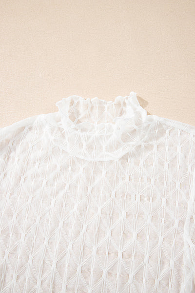 Lightweight Elegant Sheer Mesh Top for Women - Stylish Short Sleeve Overlay, Ideal for Layering and Versatile Outfits