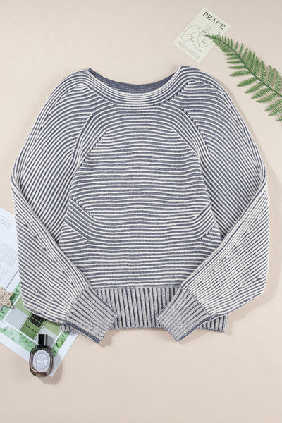 Cozy Chic Women's Striped Knit Sweater in Soft Cotton Blend Perfect for Casual Outings and Stylish Layering Options